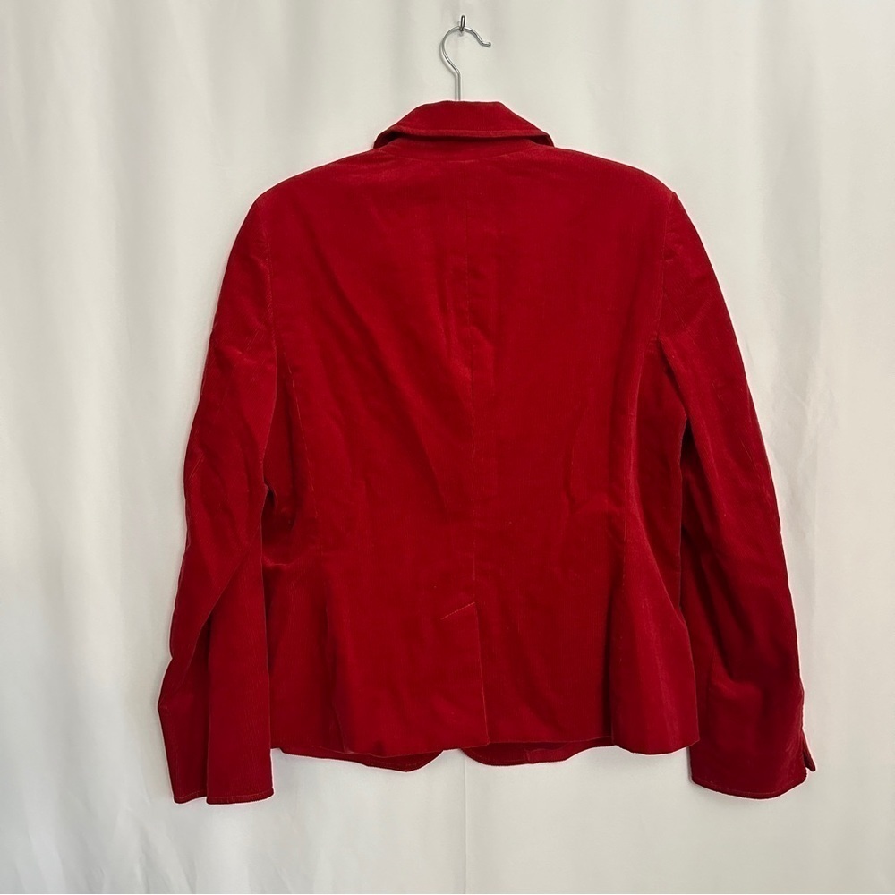 Talbots Women's Red Corduroy Blazer Jacket Gold Button Front Closure sz 14 - Picture 9 of 11